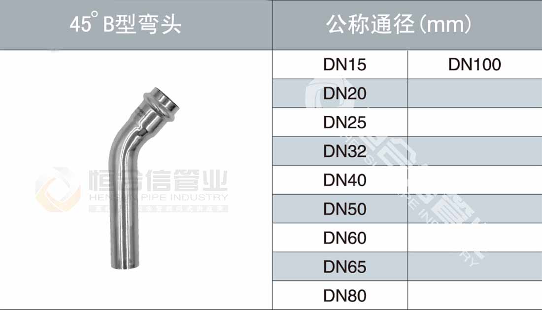 45°B型彎頭參數1